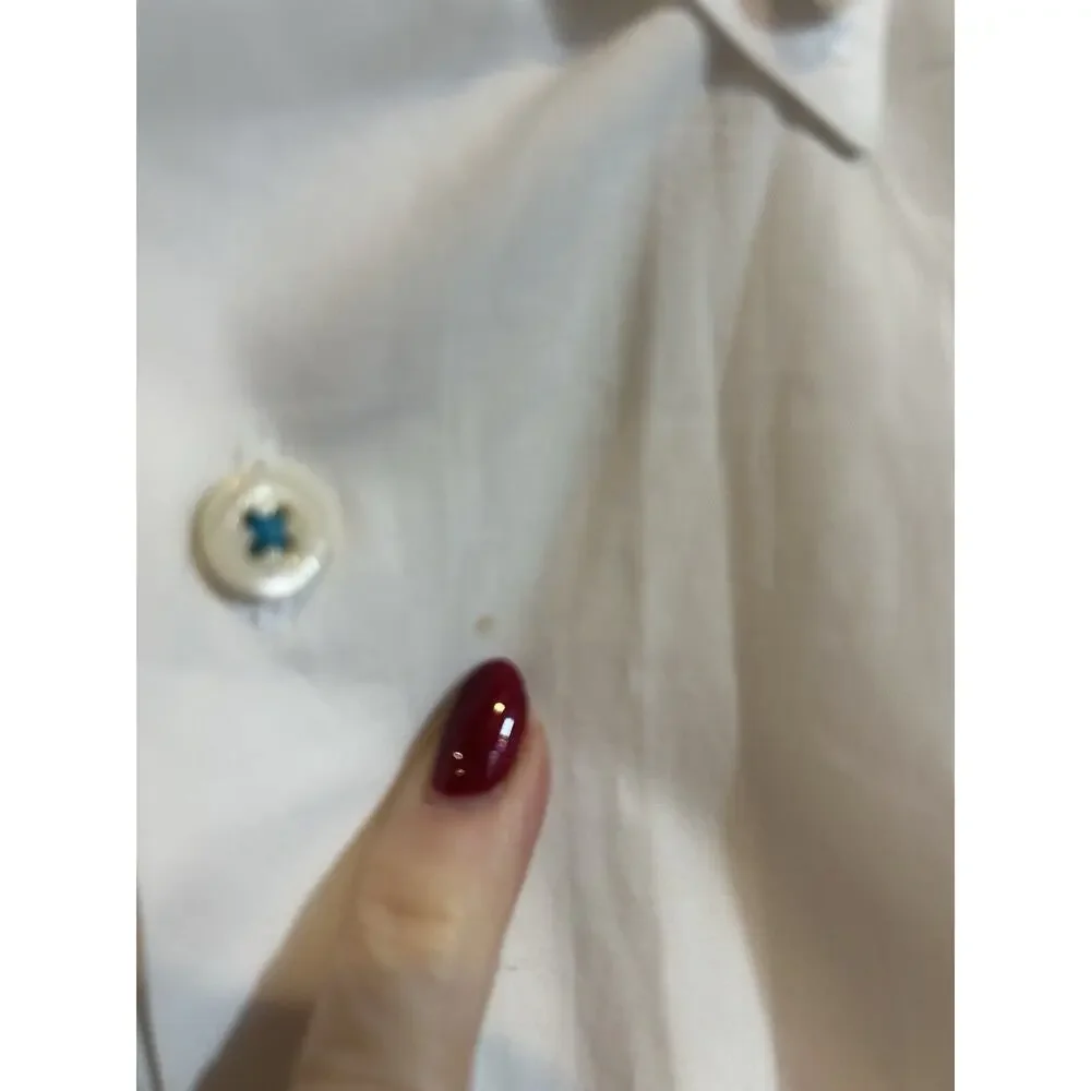 Peter Millar Shirt Mens Medium white long sleeve Weekender Wash Cotton Outdoor - Picture 6 of 7